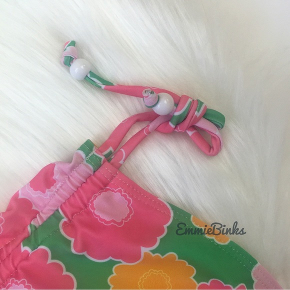 New 2 Piece Floral Drawstring Bead Accented Bikini Set - Picture 12 of 16